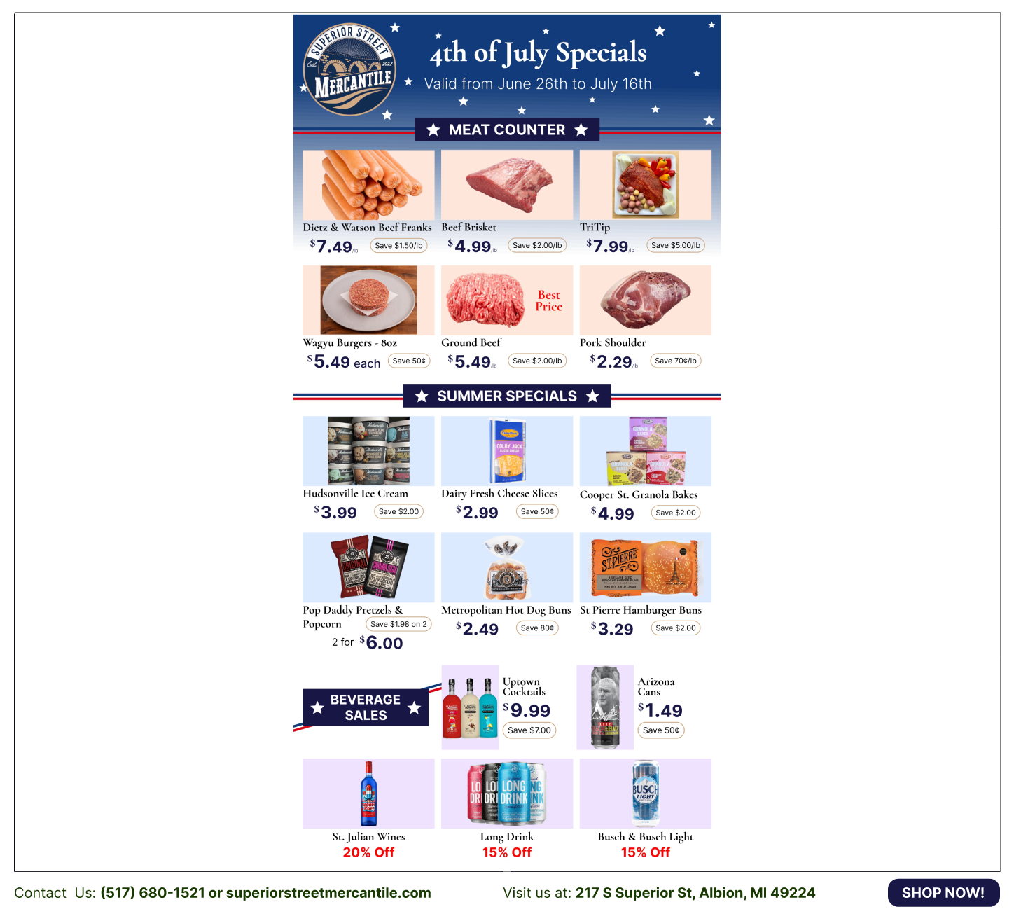 Current specials flyer