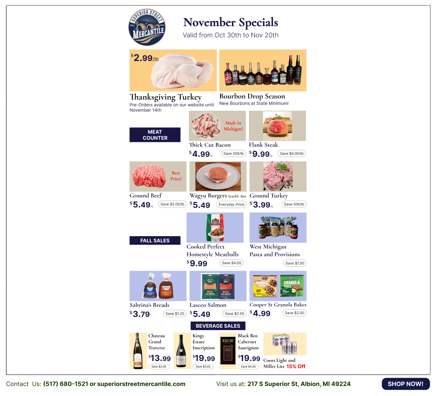 Full October specials newspaper ad